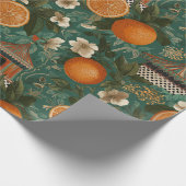 Papier cadeau décoratif Oranges Florales (Coin)