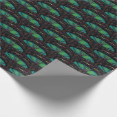 Papier Cadeau Décoration abstraite Art nouveau marron vert (Coin)