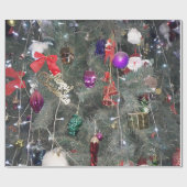 Papier Cadeau Décoration Arbre de Noël Design Argent (Plat)