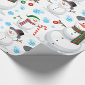 Papier Cadeau Décoration de Noël bonhomme de neige (Coin)