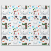 Papier Cadeau Décoration de Noël bonhomme de neige (Plat)