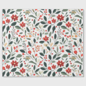 Papier Cadeau Décoration de Noël et Plante (Plat)