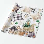 Papier Cadeau Décoration de Noël Gnome (Déroulé)
