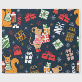 Papier Cadeau Décoration de Noël Rat et Chipmunks (Plat)