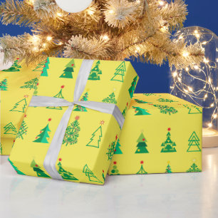 Papier Cadeau Décoration des cadeaux de vacances d'hiver sapin d