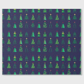 Papier Cadeau Décoration des cadeaux de vacances d'hiver sapin d (Plat)