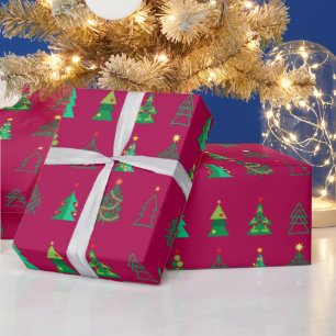 Papier Cadeau Décoration des cadeaux de vacances d'hiver sapin d