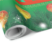 Papier Cadeau Décoration des cadeaux de vacances d'hiver sapin d (Coin rond)