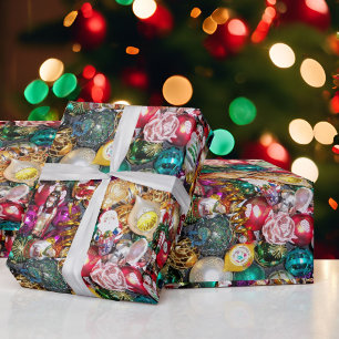 Papier Cadeau Décorations d'arbre de Noël en verre Cadeau coloré