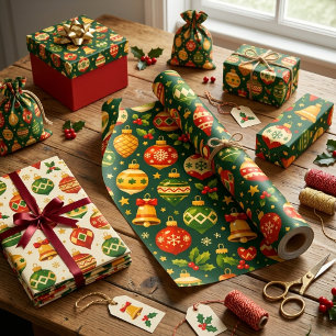 Papier Cadeau Décorations de Noël