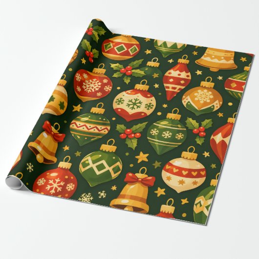 Papier Cadeau Décorations de Noël (Déroulé)