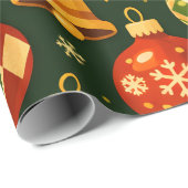 Papier Cadeau Décorations de Noël (Coin rond)