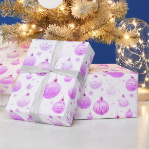 Papier Cadeau Décorations de Noël à la lavande rose dans le styl