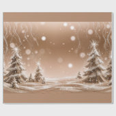 Papier Cadeau Décorations de Noël avec neige (Plat)