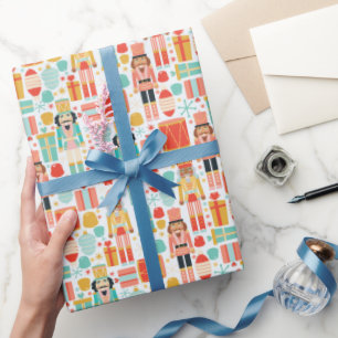 Papier Cadeau Décorations de Noël Casse-Noisette Colorés Flocons