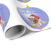 Papier Cadeau Décorations de Noël de Terrier Cairn (Coin rond)