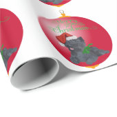 Papier Cadeau Décorations de Noël de Terrier Cairn (Coin rond)