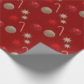 Papier Cadeau Décorations de Noël en rouge (Coin)