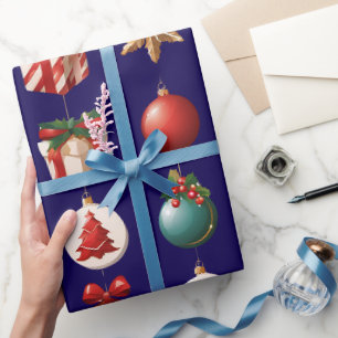 Papier Cadeau Décorations de Noël modernes