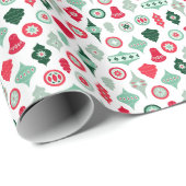 Papier Cadeau Décorations de Noël Rétro Modernes (Coin rond)