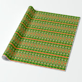 PAPIER CADEAU DÉCORATIONS DE NOËL VERT BLANC ROUGE (Déroulé)