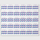 Papier Cadeau Décorations de Noël violet et bleu (Plat)