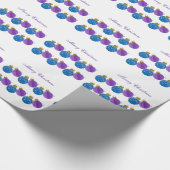 Papier Cadeau Décorations de Noël violettes et bleues (Coin)