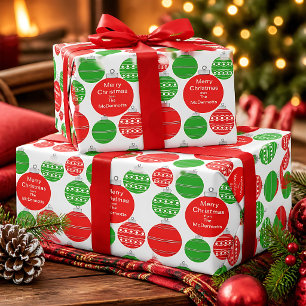 Papier Cadeau Décorations Joyeux Noël De Nom Personnalisé