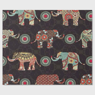Papier Cadeau Decorative Elephant Pattern Wrapping Paper