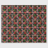 Papier Cadeau Decorative Merry Christmas Text Pattern Design  (Plat)