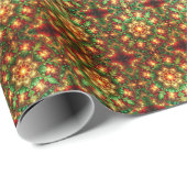 Papier Cadeau Decorative Red Green Holiday Wrapping Paper (Coin rond)