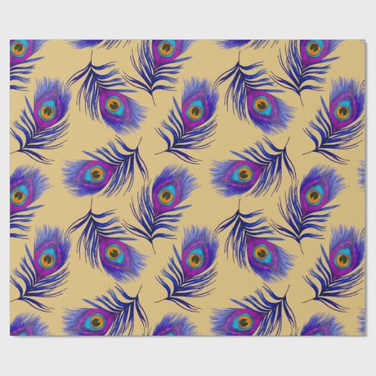 Papier Cadeau Decorative seamless pattern with beautiful peacock (Plat)