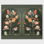 Papier Cadeau Découpage à fleurs vintages peinture d'antiquités  (Plat)