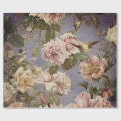 Papier Cadeau Découpage bleu Rose vintage Dusty (Plat)