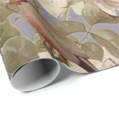 Papier Cadeau Découpage bleu Rose vintage Dusty (Coin rond)