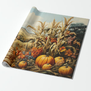 Papier Cadeau Découpage Citrouille automne de la ferme
