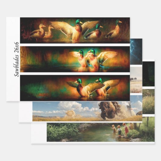 Papier cadeau découpage Colvert pêche chasse (Lot)