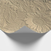 Papier Cadeau Découpage Conception chic et florale de tournesol (Coin)