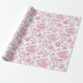 Papier Cadeau Découpage de chinoiserie rose clair (Déroulé)