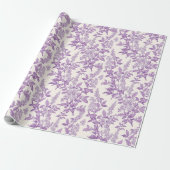 Papier Cadeau Découpage de chinoiserie violet clair (Déroulé)