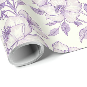 Papier Cadeau Découpage de chinoiserie violet clair
