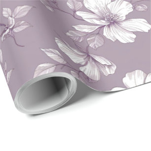 Papier Cadeau Découpage de chinoiserie violet poussiéreux