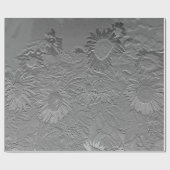 Papier Cadeau Découpage de conception florale gris argent du tou (Plat)