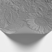 Papier Cadeau Découpage de conception florale gris argent du tou (Coin)