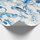 Papier Cadeau Découpage de la Chinoiserie bleue et blanche (Coin)