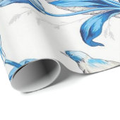 Papier Cadeau Découpage de la Chinoiserie bleue et blanche (Coin rond)