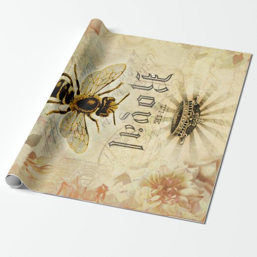 Papier Cadeau Découpage de la reine royale d'abeilles (Déroulé)