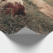 Papier Cadeau Découpage de la vache rustique de la ferme rustiqu (Coin)