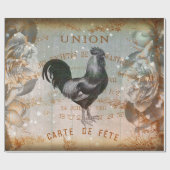 Papier Cadeau Découpage de l'Ephémère du coq vintage (Plat)