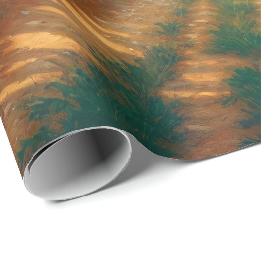 Papier Cadeau Découpage de peinture à l'huile de vignoble frança (Coin rond)